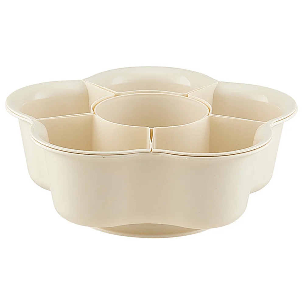 

Rotatable Divided Hot Pot Platter With Drainage Design Rotation Vegetable Serving Tray For Snacks Condiments Reusable