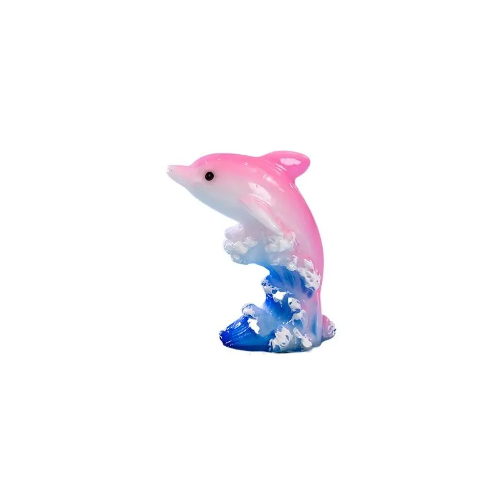 Decorative Ocean Series Seven Color Dolphin Cartoon Resin Dolphins Micro Landscape Simulation Car Desktop Ornaments Home Desktop