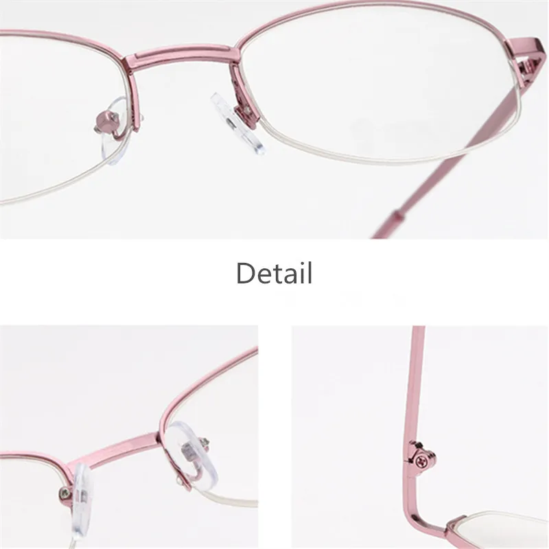 Half Frame Reading Glasses Women Retro Metal Presbyopic Eyeglasses Men Anti Blue Light Hyperopia Eyewear Diopter +1.0 To +4.0