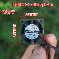 Micro Mini Brushless Fan DC 3.7V-8V 5V Mute High Air Volume Heat Sink 2510 6800RPM Black Small Cooling Fan  25*25mm