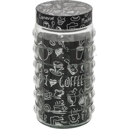 Herevin 1,7 Lt Coffee Pattern Button Jar