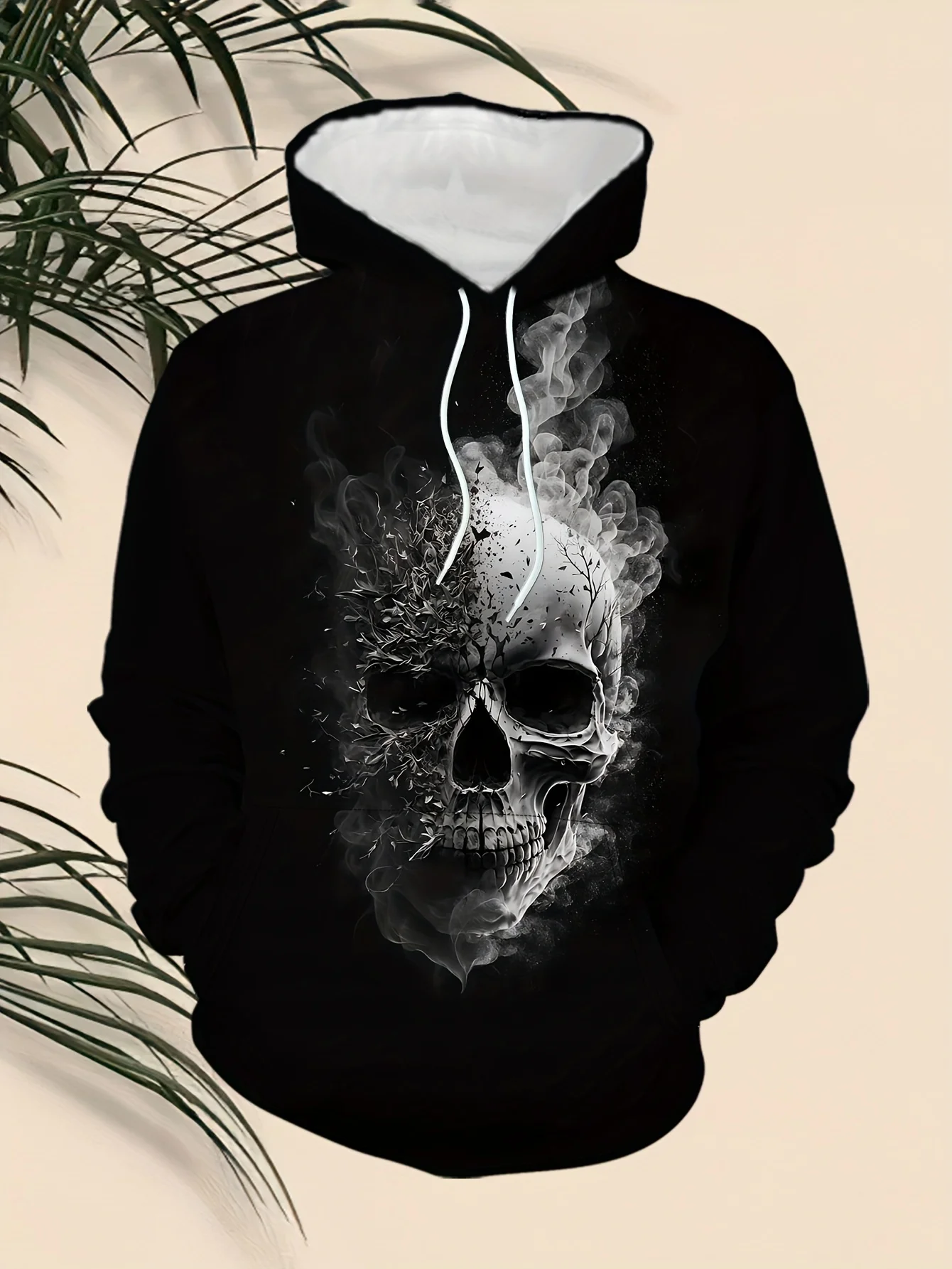 الرجال الموضة عادية هوديي ثلاثية الأبعاد الجمجمة طباعة نمط هوديي بأكمام طويلة البلوز الخريف والشتاء بلوزات Harajuku