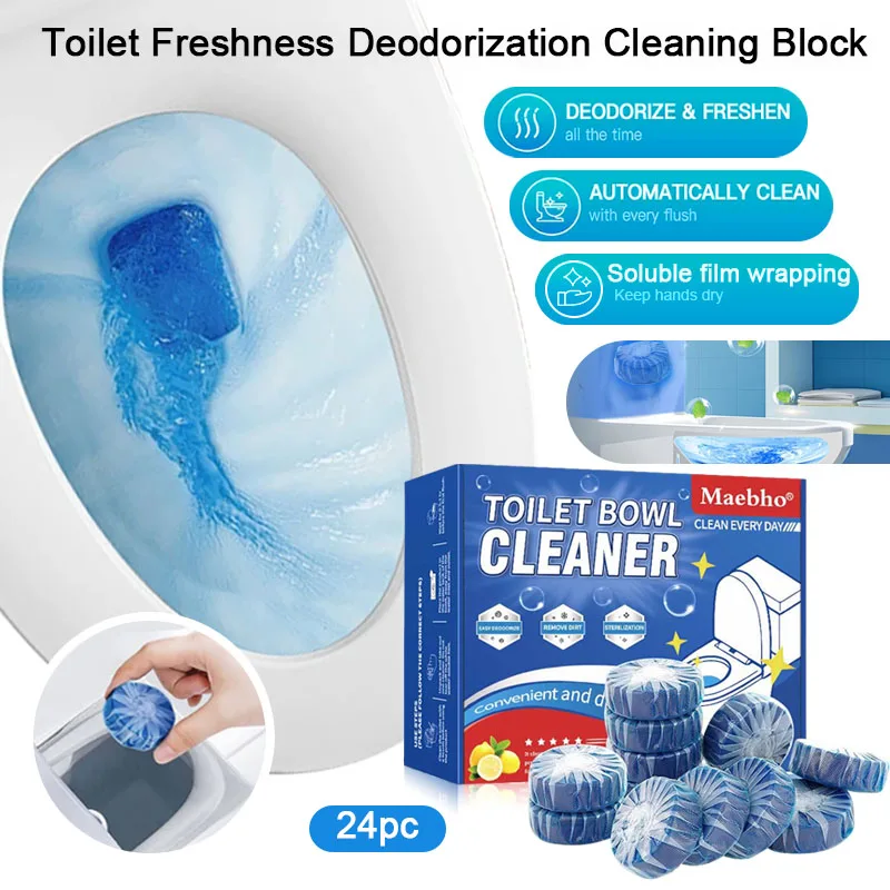 

Household portable toilet cleaner with descaling and odor removal function, blue cleaning block, toilet freshener and deodorizer