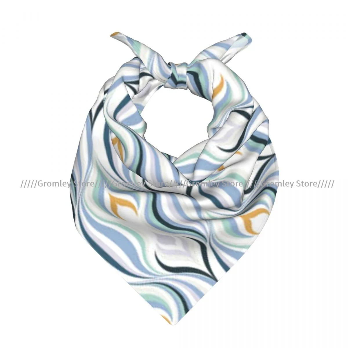 

Abstract Wavy Lines Geometric Shapes Square Scarf Soft Breathable Daily Kerchief