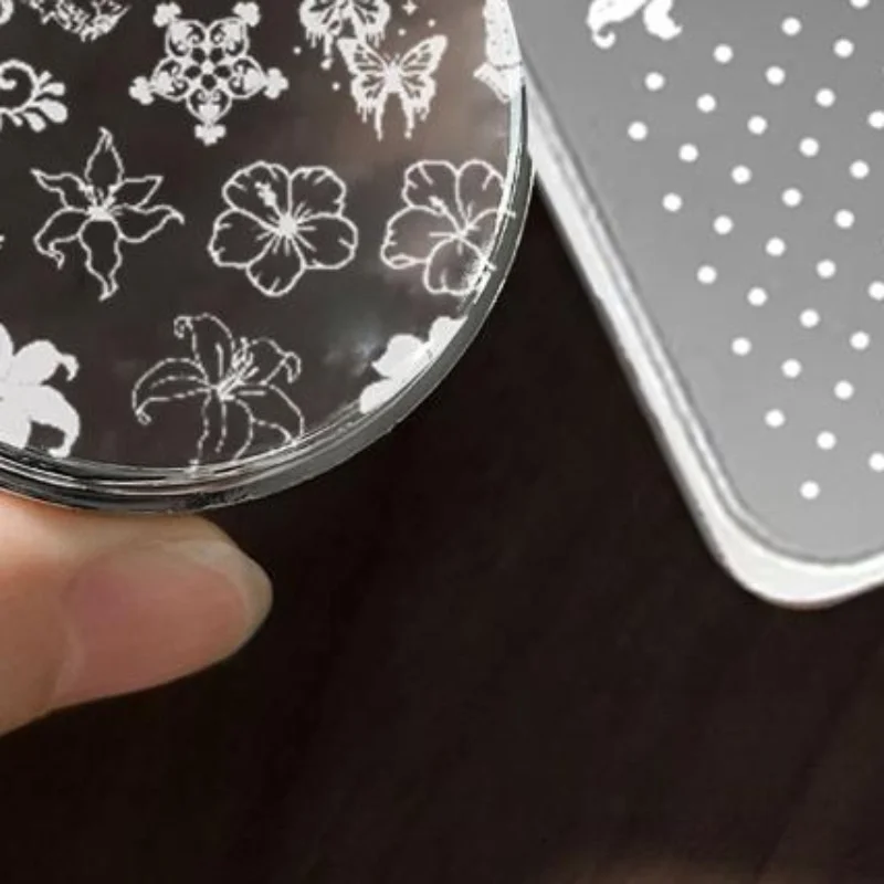 Polka Dot Bowknot Lily Flower Butterfly Star Heart Christmas Snowflakes Nail Art Transfer Printing Steel Plate Silicone Templat