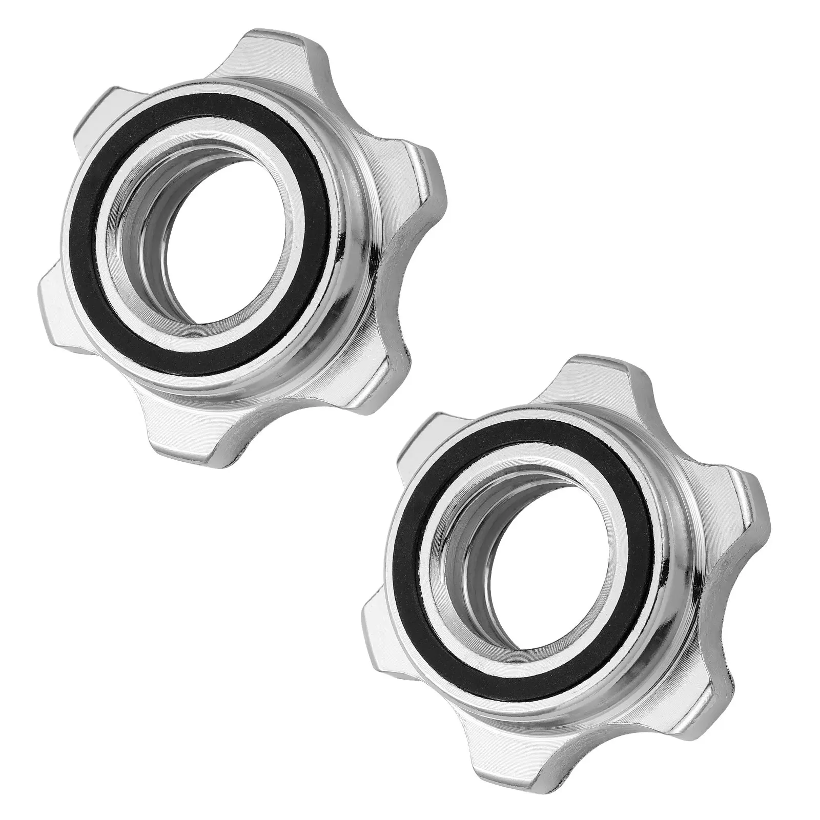 2Pcs Hex Nut Anti-Slip Double Lock 2.5cm Threaded Clamp Secure Screw for Barbell Dumbbell Weight Lifting Nut Barbell Collars