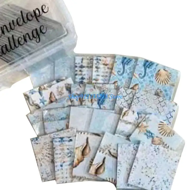 G88D 100 Envelopes for Money Saving, Including 100 Number Stickers and Clear Plastic Storage Box Money Saving Challenge Kits