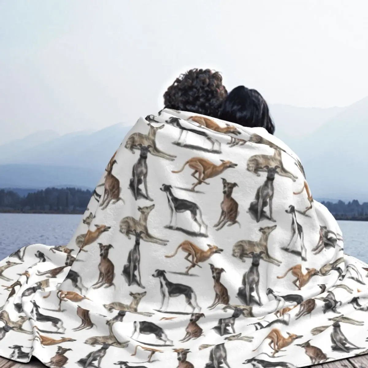 The Whippet Blanket Soft Flannel Fleece Warm Greyhound Sighthound Dog Throw Blankets for Office Bedding Couch Bedspreads