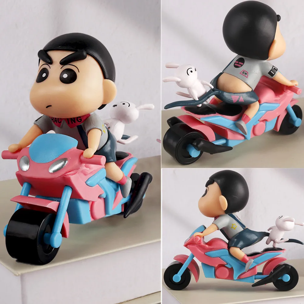 

Новый 10 см аниме карандаш Шин-Чан фигурки езда на мотоцикле Nohara Shinnosuke кукла модель украшения автомобиля детские игрушки фанаты подарок