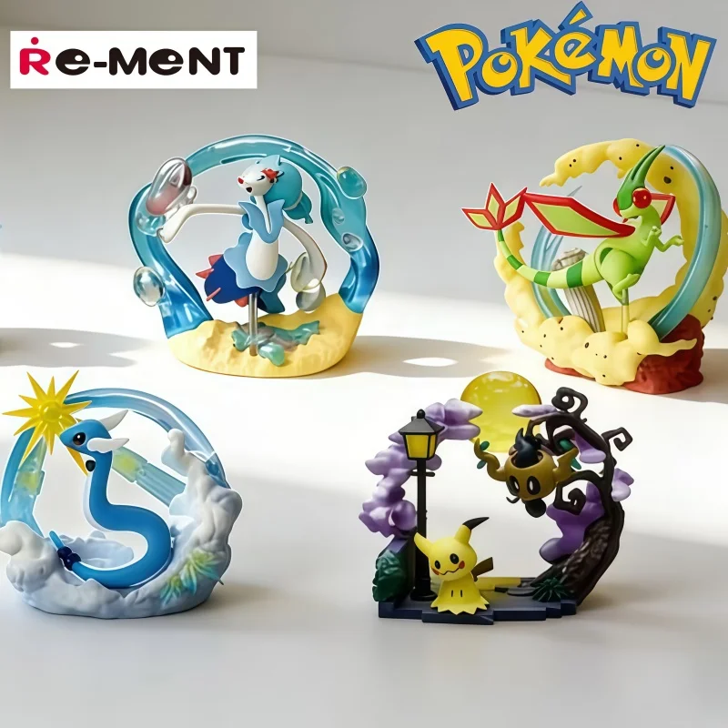 

Original Re-Ment Pokemon Circular Diorama Collection 2 Sparkling Moments Series Blind Box Miniature Scene Figures Ornament Gift