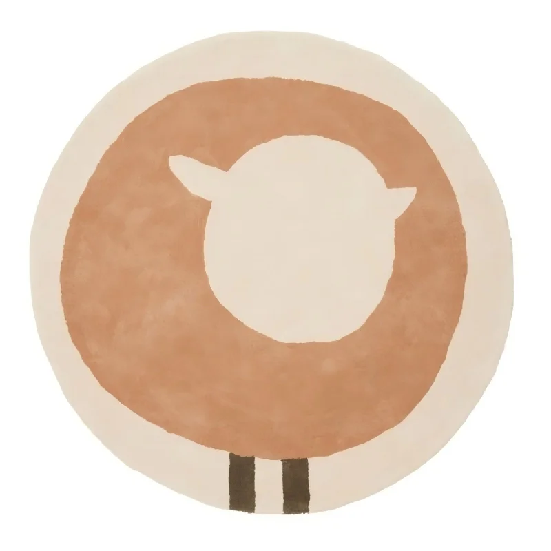 Minimalist Tree Annual Rings Round Rug Abstract Vortex Swirl Circular Floor Carpet
