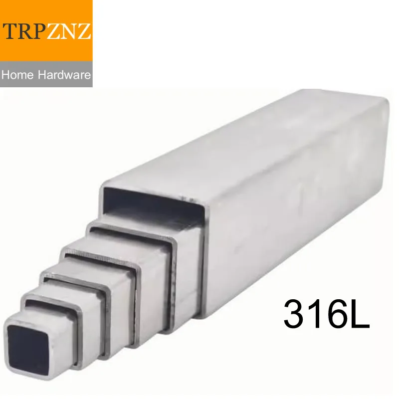 316L Stainless Steel Square Rectangular Tube 1 1.5 2mm Wall Thickness 316 Corrosion Resistant Suitable for Guardrail Handrails