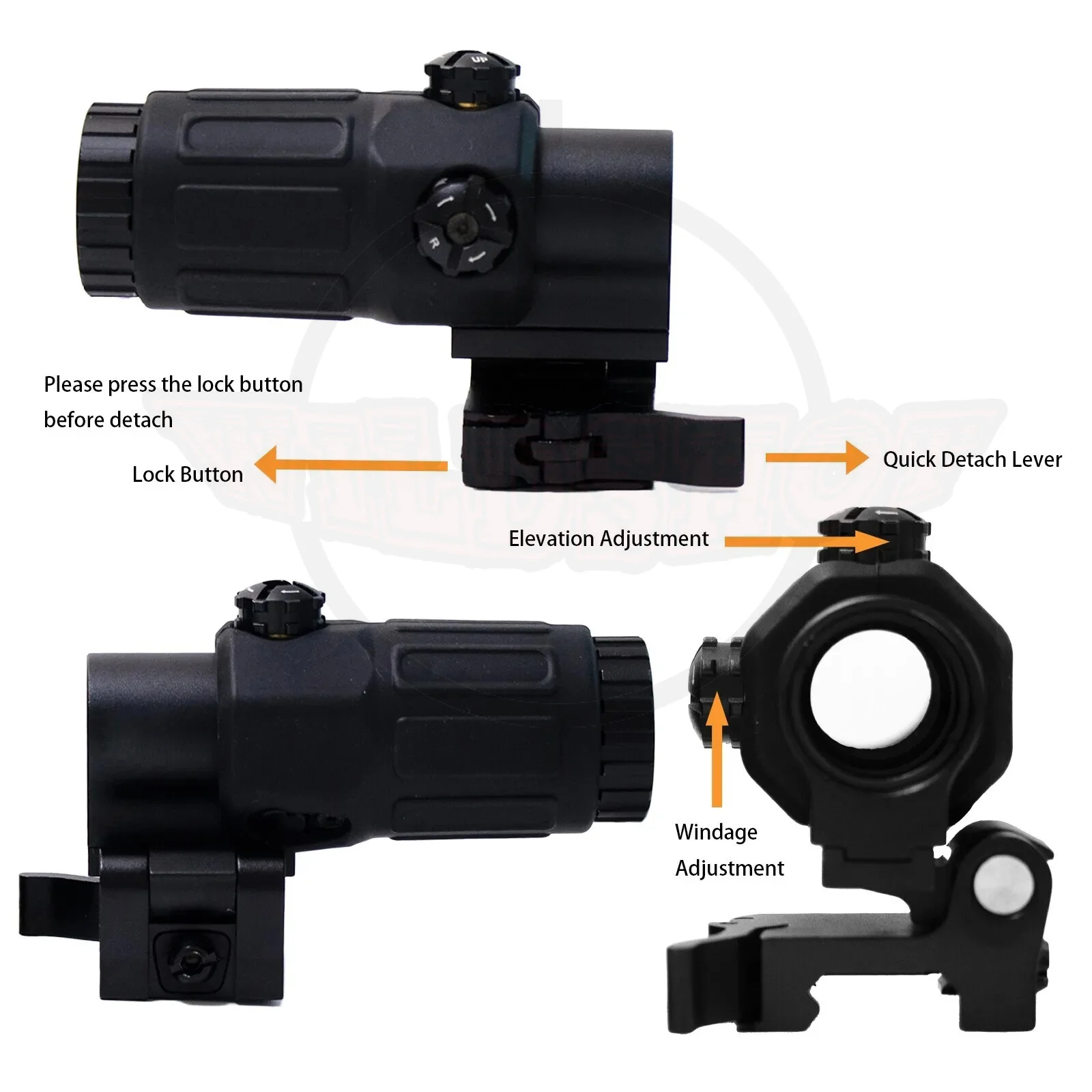 558+G33 رؤية عاكسة ثلاثية الأبعاد منظر بصري نقطة حمراء مع مجموعة مكبر G33 3X Airsoft #5