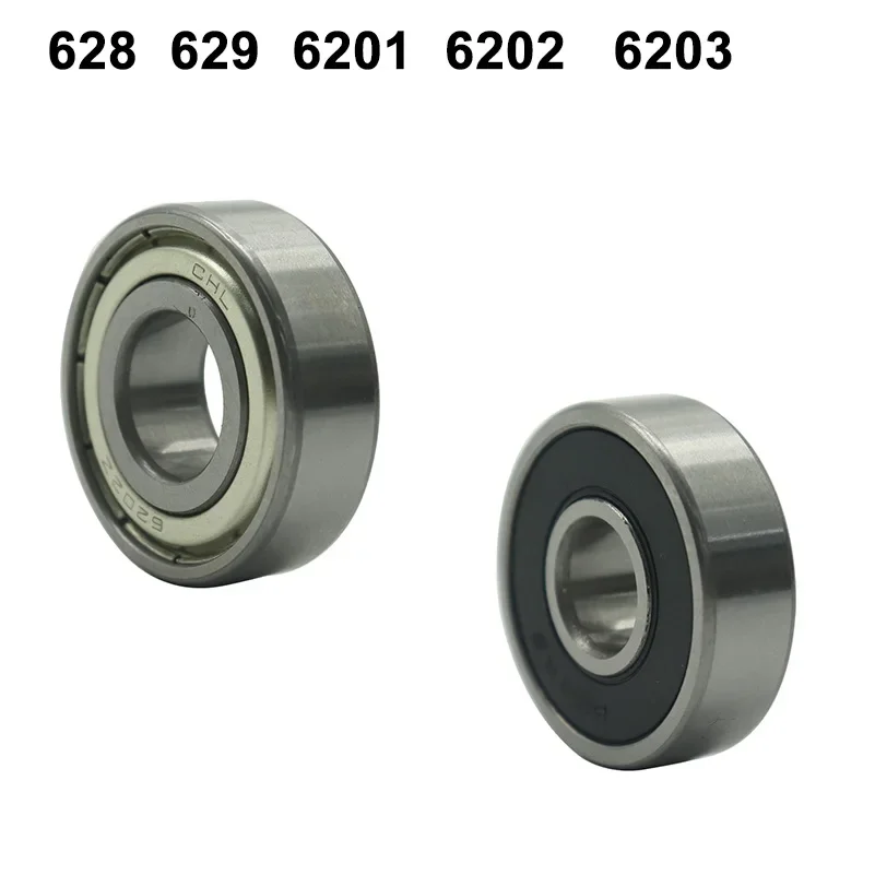 Skateboard Double Shielded Ball Bearings Small Bearing Replacement Parts  628 629 6201 6202 6203   ZZ Z RS 2RS RZ