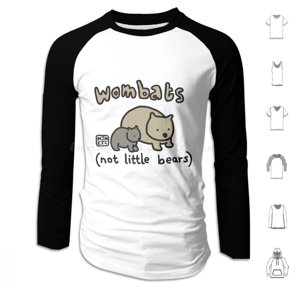 Wombat Mummy And Baby Hoodie cotton Long Sleeve Wombat Vombatus Ursinus Cute Animal Animals Australian Vegan Bears Kawaii