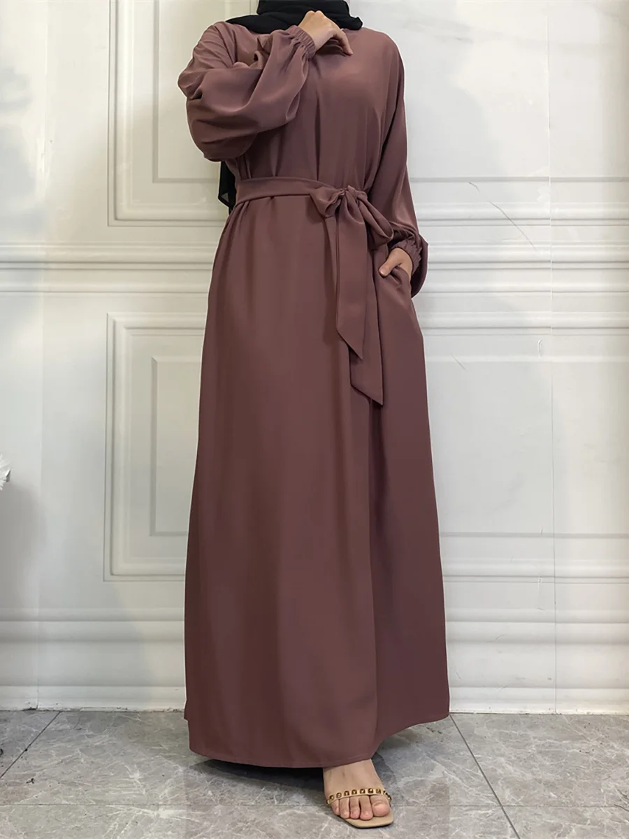 حار سيلي أسلوب بسيط فساتين مغربية قفطان تركيا بلون الخليج عبايات المرأة الإسلامية فستان طويل مسلم السعودية رداء رمضان 107