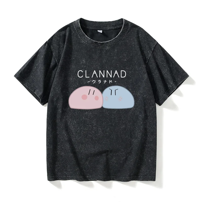 

Футболка CLANNAD в стиле аниме, с коротким рукавом, круглым вырезом, свободного кроя, летняя, женская, парная, милая, хлопковая, повседневная, модная