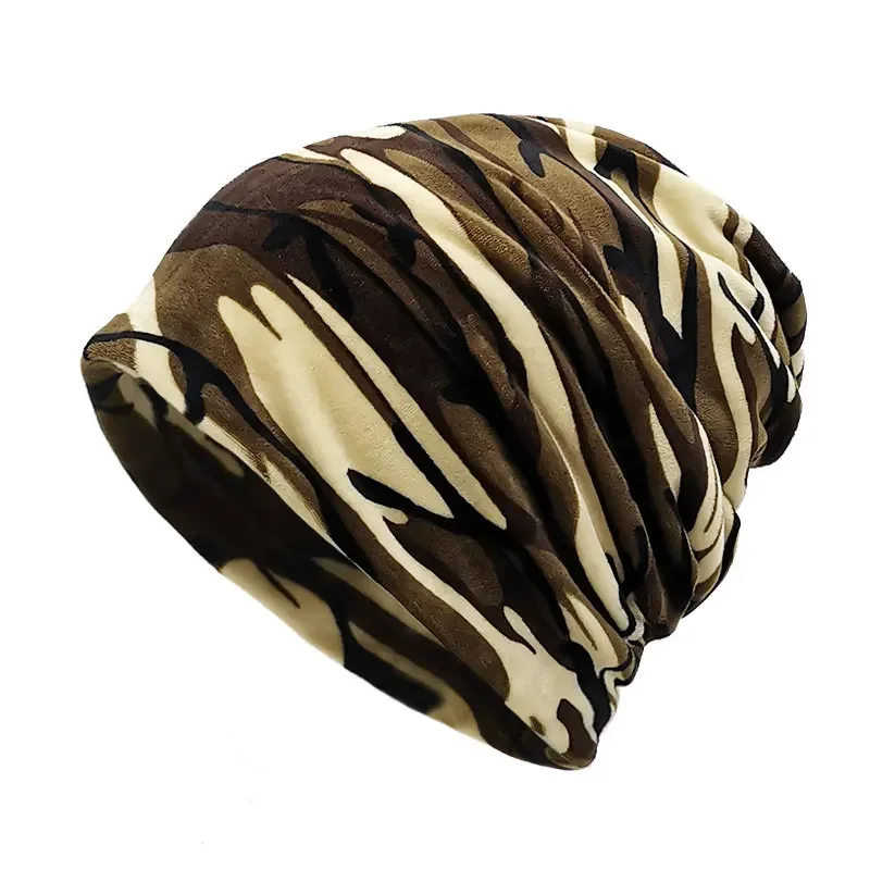 

Spring and Autumn Cotton Zebra Print Thicken Knitted Hat Warm Skullies Cap Beanie Hat For Men and Women 178