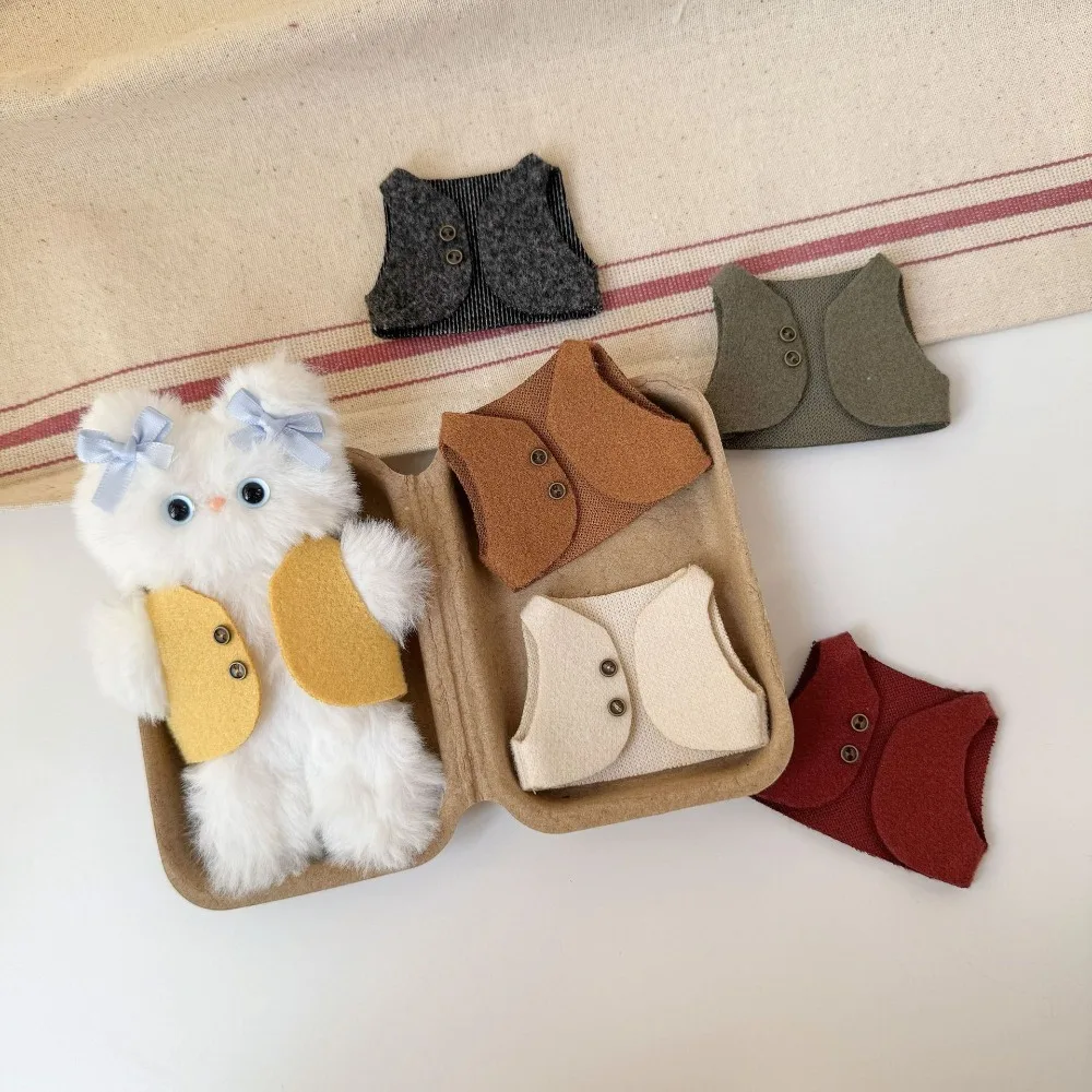 Mini Tank Top Ubranko Bez Rękawów Koszulka Bawełniana Kostium Kamizelka dla 10~15cm Akcesoria