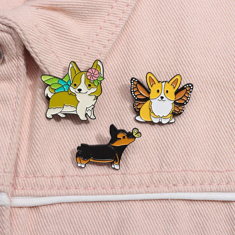 Cartoon Bee Cat Animals Enamel Brooch Set Flower Satchel Sunflower Flame Bear Fries Coffee Metal Badge Punk Lapel Pins Jewelry