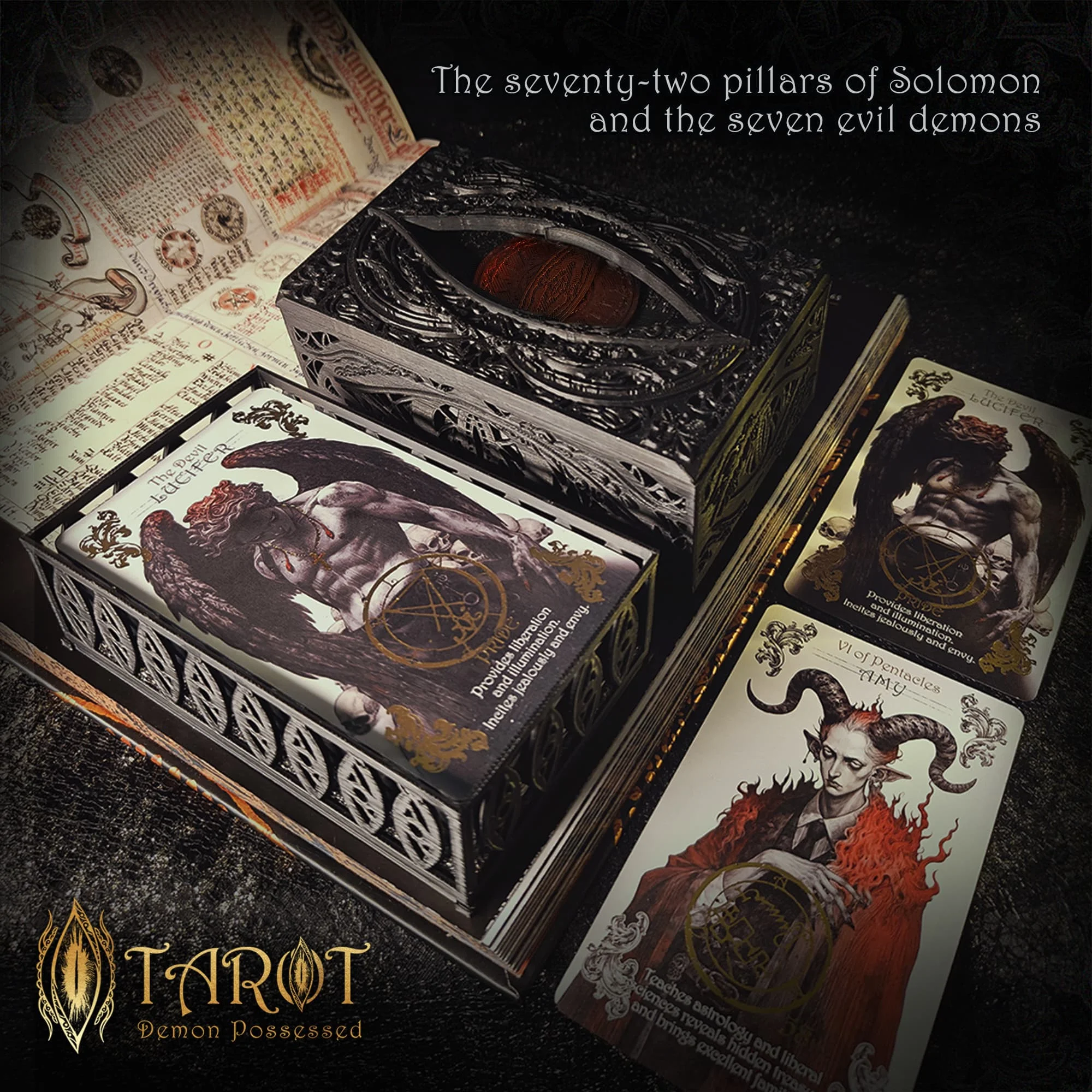 nouvelles-cartes-de-tarot-demon-possessed-2026-originales-12x7-oracle-rider-waite-avec-guide-en-anglais-edition-collector