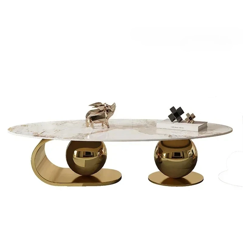 

Nordic Living Room Coffee Table Modern Design Brass Tray Coffee Tables Portable Natural Mesa Centro