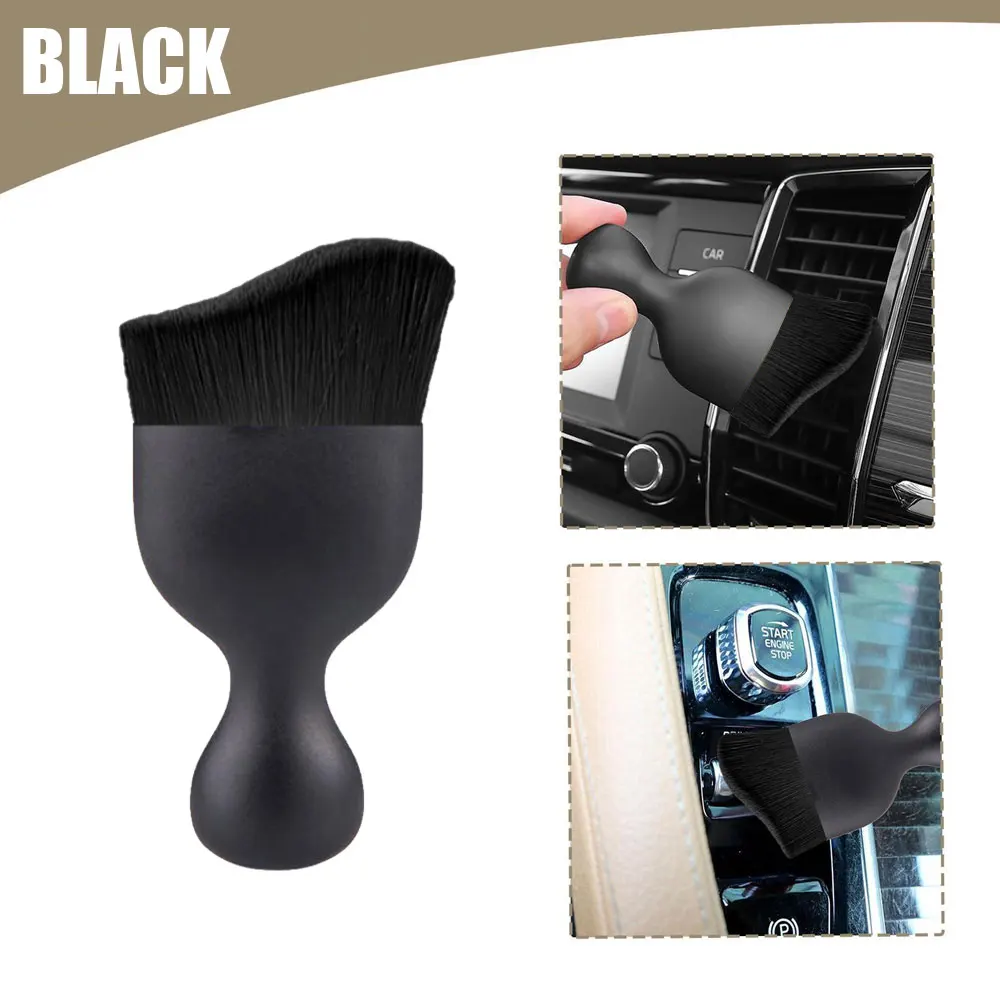 1 herramientas de limpieza Interior de coche, cepillo suave de limpieza de salida de aire acondicionado con carcasa, cepillo de artefacto para