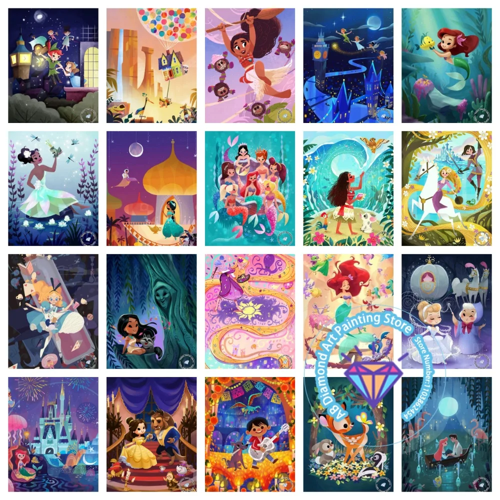 

Princess Elf Cartoon AB Diamond Painting Kit Square Round Diamond 5D DIY Mosaic Handmade Art Adult Exquisite Gift Home Decor