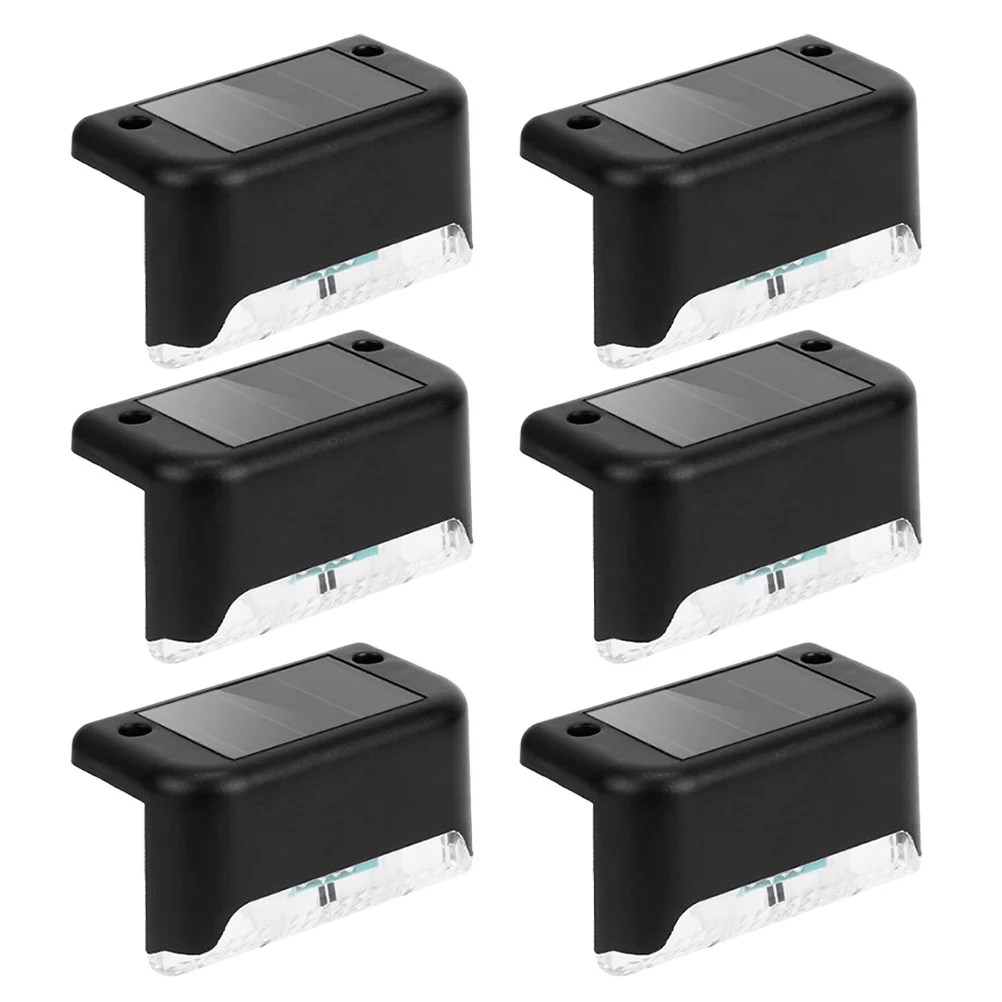 

6 Pcs Solar Fence Light Outdoor Lights for Decks Wall Lamp Outdoors Decor Pvc Waterproof Lantern Steps
