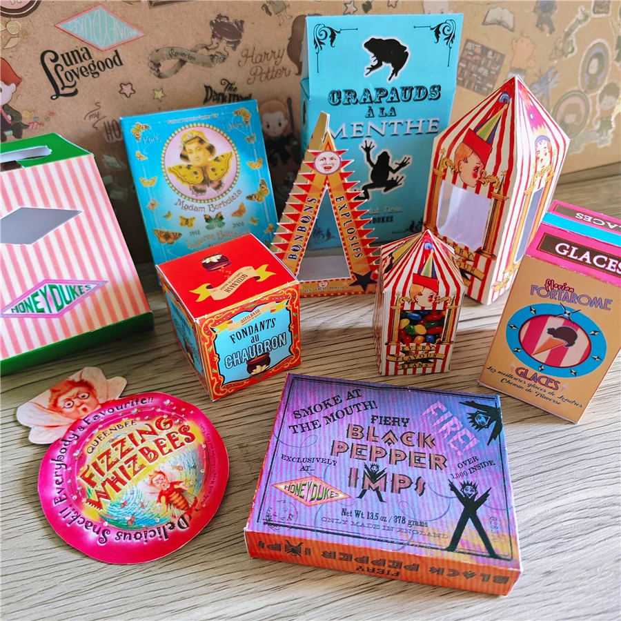 Harries Potter Gift Box Honey Duke Hand-cut Paper Packaging Bag Bibi Multi-flavored Beans DIY Handmade Party Gift Paper Box