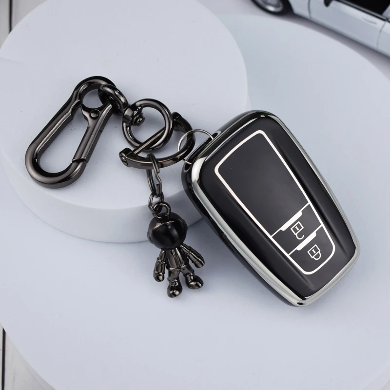 Fashion TPU Car Key Case Full Cover Shell For Toyota CHR C-HR RAV4 Land Cruiser Prius Camry Corolla Prado Keychain Accessories