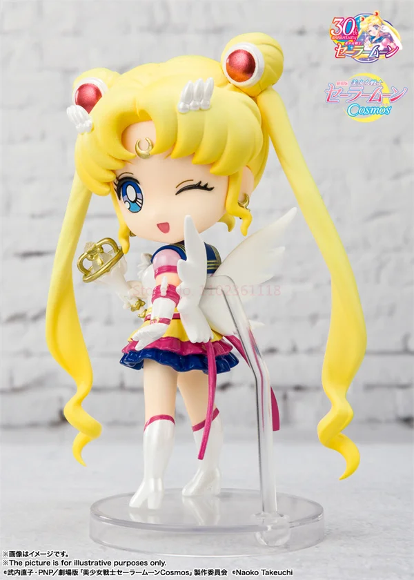 Bandai Original Sailor Moon Action Figure Spirits Figuarts Tsukino Usagi Chibiusa Mini Q Anime Figurine Model Doll Statue Toys