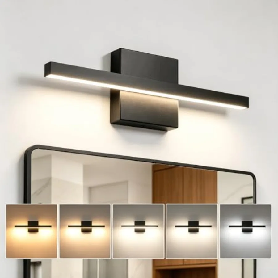

Bathroom Vanity Light Fixture 5CCT Modern Bathroom Light Fixture Over Mirror 12W LED Light Bar Dimmable Wall Sconce Lighting Fi