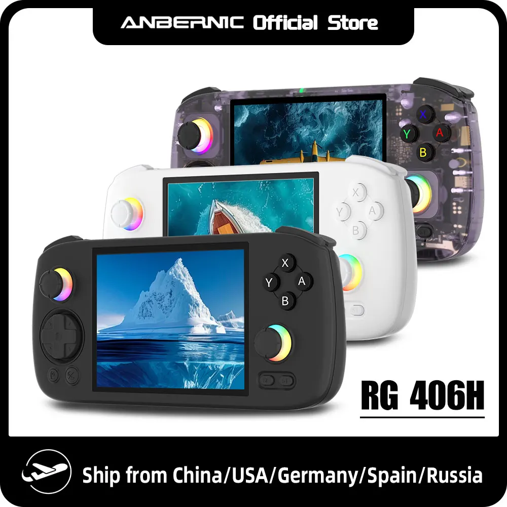 ANBERNIC RG 406H Retro Game Console Android 13 Unisoc T820 64-bit Game Player 4.0 Inch IPS Touch Screen 5500mAh 3D Hall joystick