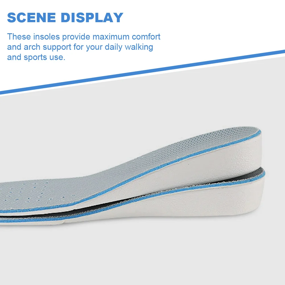 

1 Pair Heightening Insoles Eva Shock-Absorbing Shoe Pads Arch Support Lightweight Breathable Sweat Absorption Sports Cushions