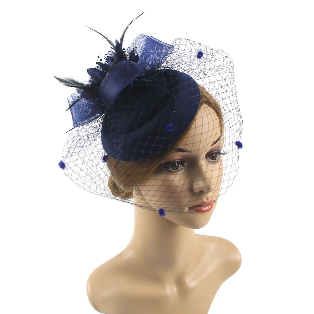 Retro Hair Accessories Veil Sinamay Feathers Flower Fedoras Hat Headband Fascinators Hat Hair Clip