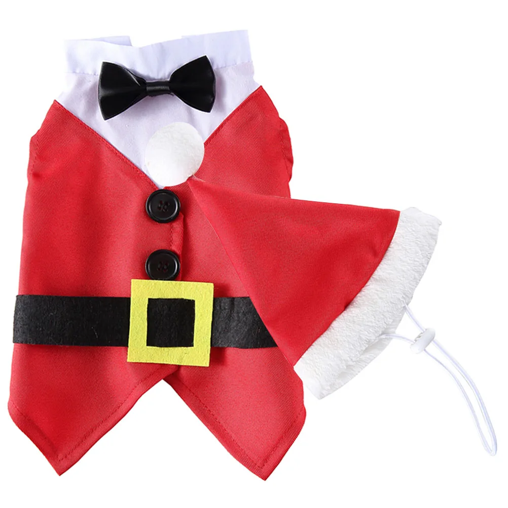 

1 set Dog Christmas Costume Xmas Pet Clothes For Dogs Winter Warm Puppy Clothing Holiday Party Outfit Comfortable Cosplay