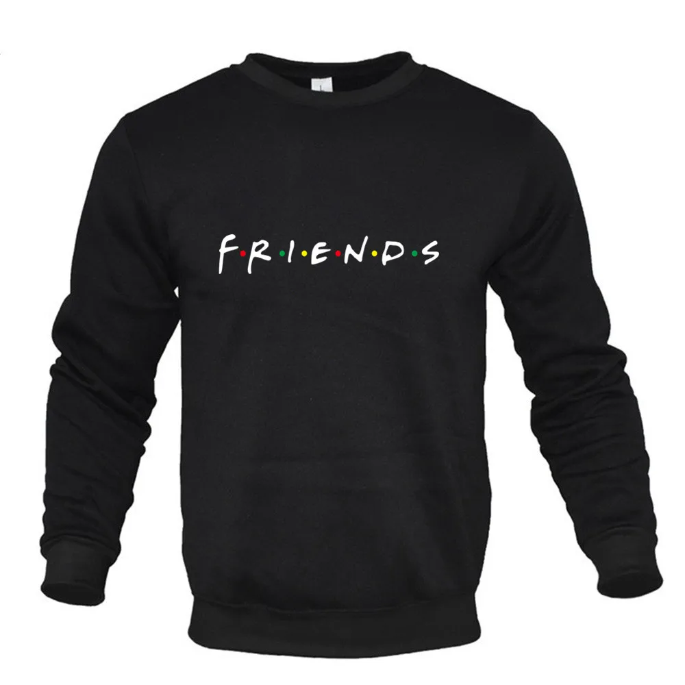 FRIENDS Print Fleece Hoodies Men Women Long Sleeve Sweaters Loose Casual Hoodie Round Neck Sweatshirts Bottom Shirts Pullovers