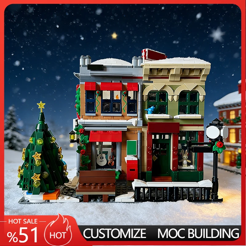 

1126 PCS City Street Views Follow The Line Tower Gym MOC Customize Modular Building Block Creative DIY Toy Boys Christmas Gift