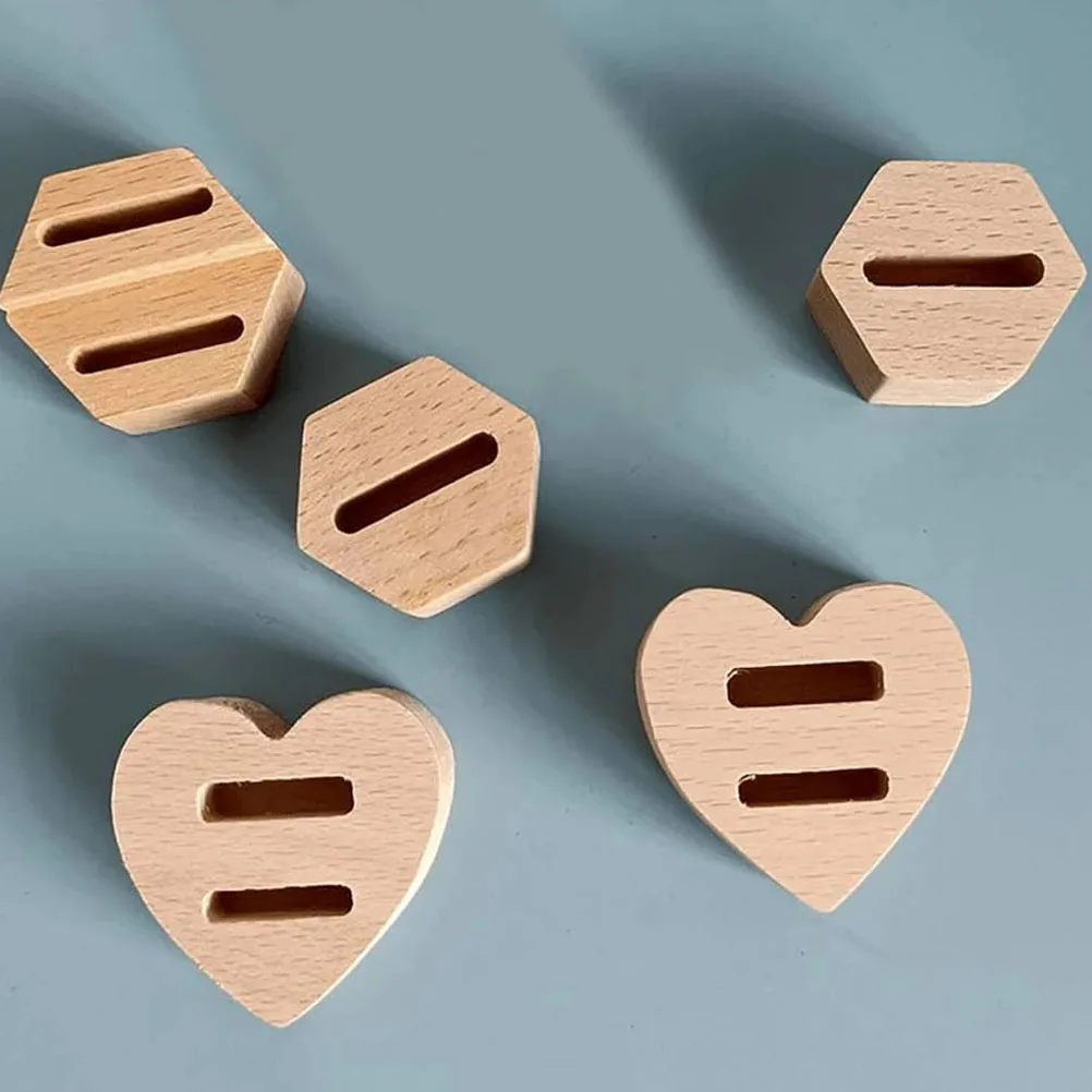 

Деревянная подставка для колец в форме сердца, двойной слот, держатель для ювелирных изделий из бука, незавершенное дерево для органайзера