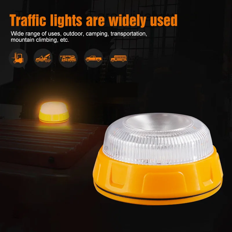 

For Vehicle V16 Magnetic LED Warning Light Emergency Beacon Car Roof Flashing Safety Lamp Light Portable Roadside Alert Parts