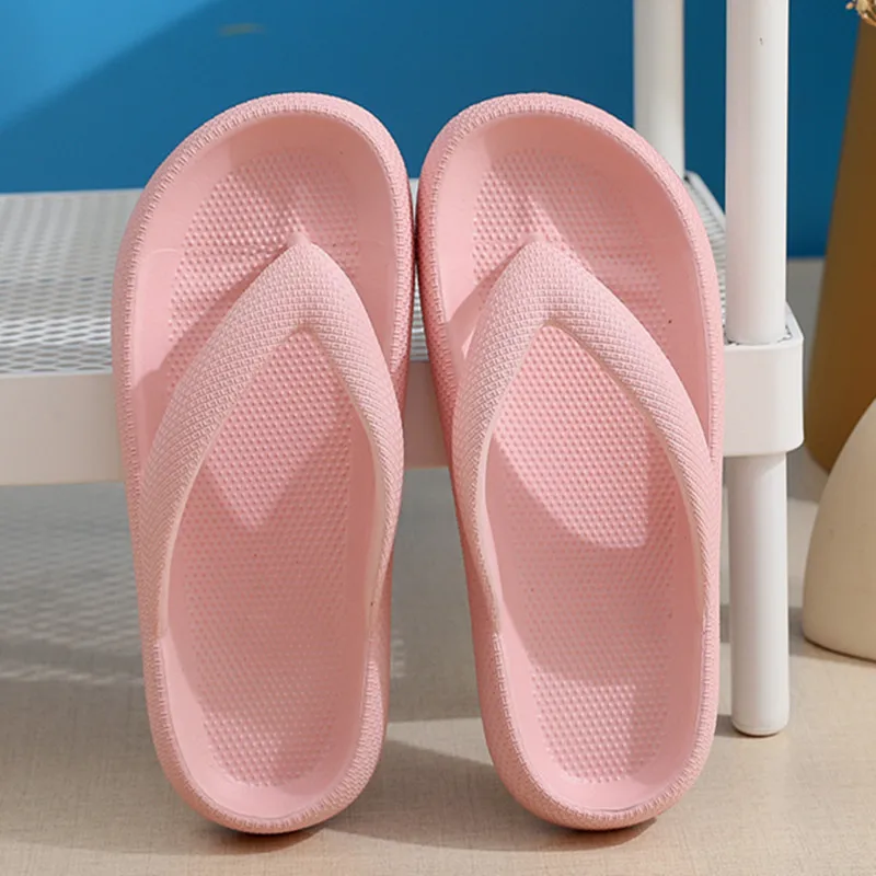 New Summer Eva Pool Flip Flops Woman Clip Toe Soft Bottom Pillow Slippers for Women Solid Platform Non-Slip Beach Slides Sandals