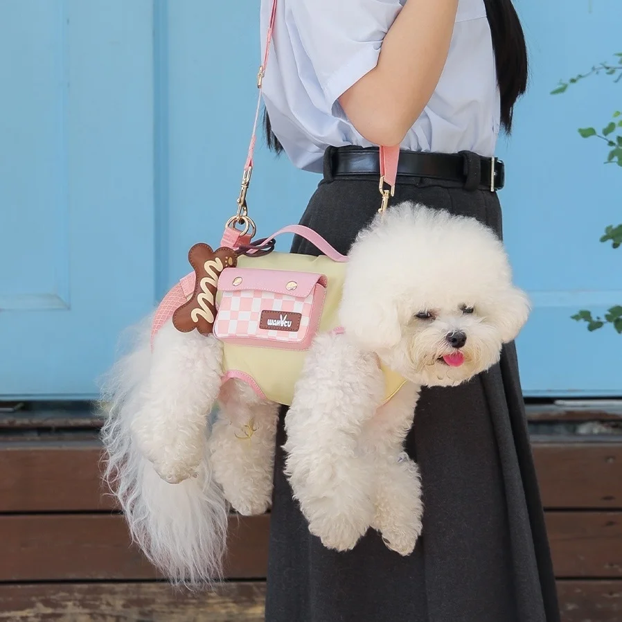 

2 - in - 1 Pet Carrier & Harness with leash set for Small Dogs soft sided pet carrier bag pet Carrier sling bag pet harness bag