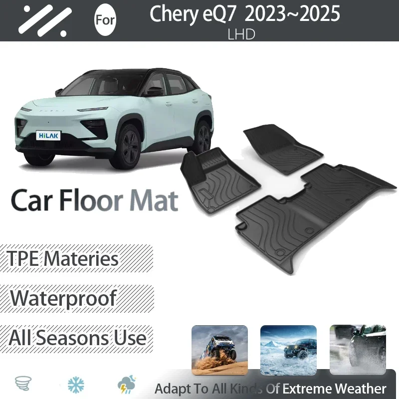 TPE Car Foot Mats For Chery eQ7 2023 2024 2025 5seat Dirt-resistant Pads Foot Carpets Floor Covers Set Auto Interior Accessories