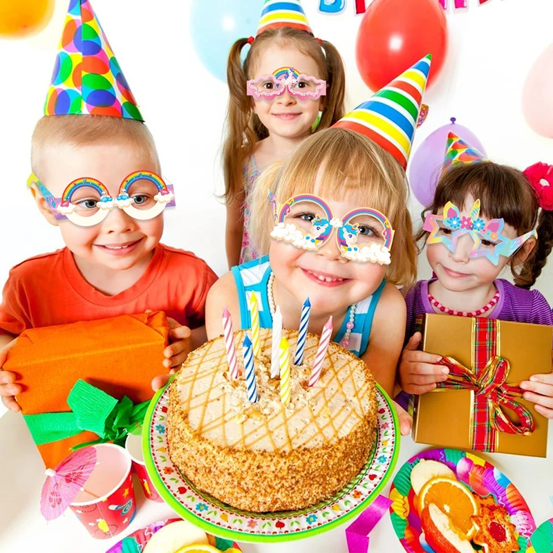 8 Gobelets à personnaliser - Licorne Rainbow Photo pour l'anniversaire de votre enfant