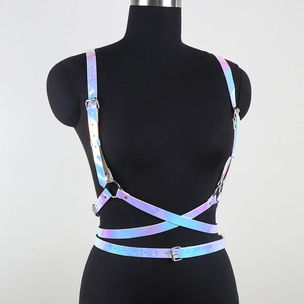 Anime Angel Wing Faux Leather Harness Waist Shoulder Goth Punk Women Strap Summer Cosplay Prop Mutil Color Bandage Costume Vest