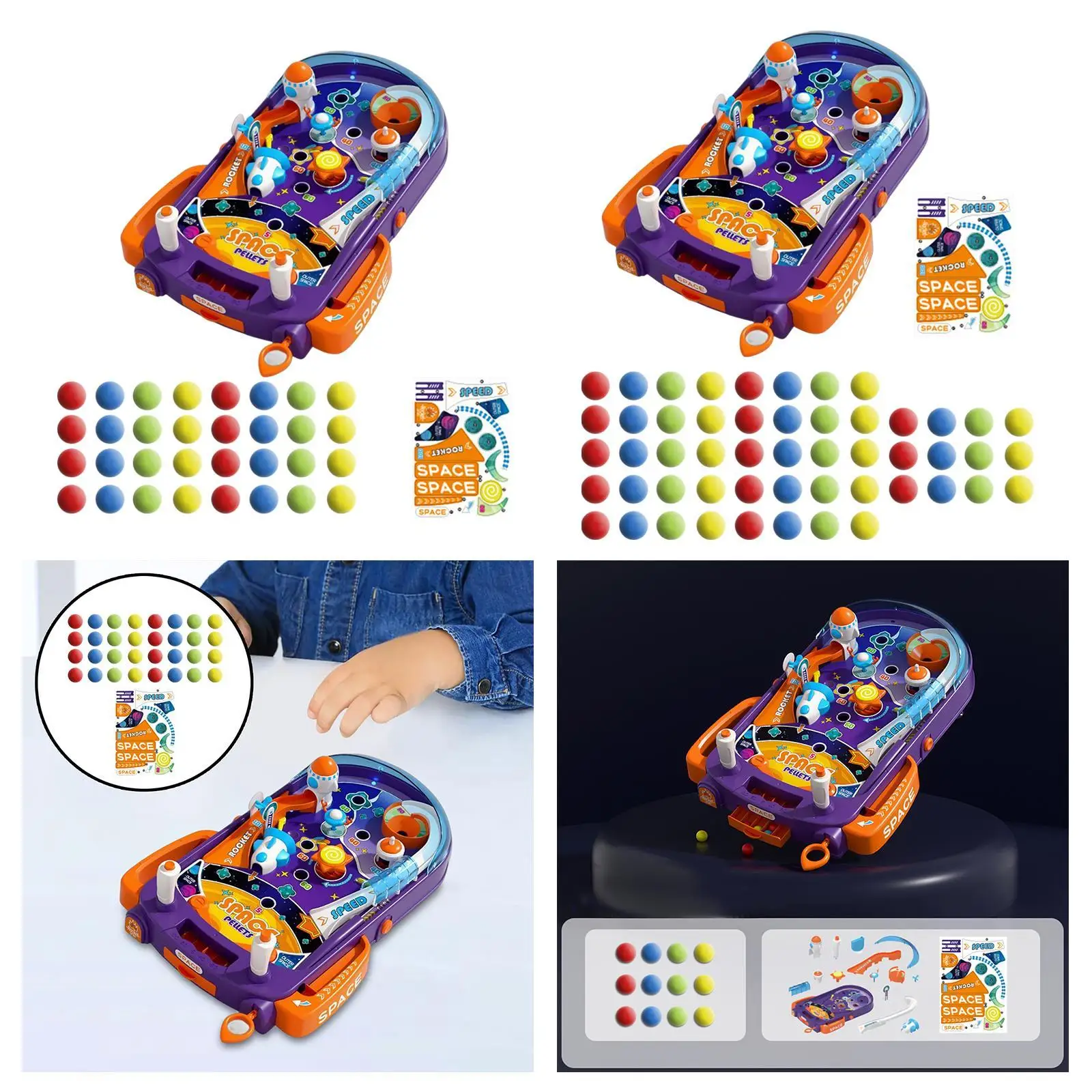 

Children Pinball Machine, Kids Space Rocket Pinball Game, Interaction Game Party
