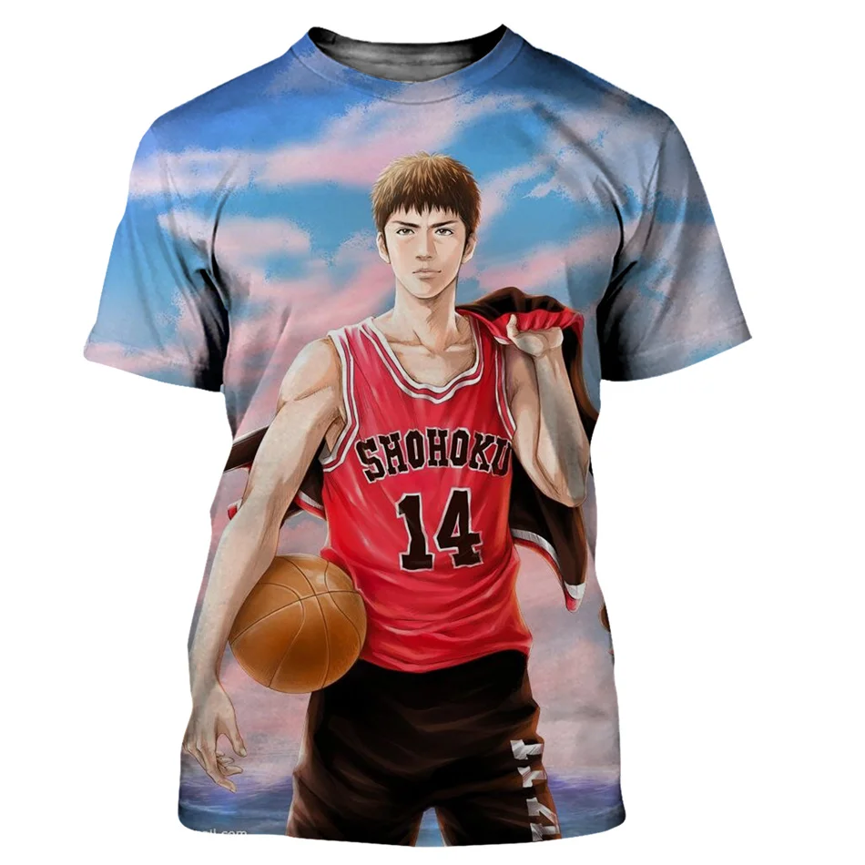 Mùa Hè Anime Nhật Bản Áo Thun Cho Bé Trai Bé Gái SLAM DUNK Đội Bóng Rổ Sakuragi 3D In Áo 4-20Y Teen Trẻ Em Sinh Nhật quần Áo