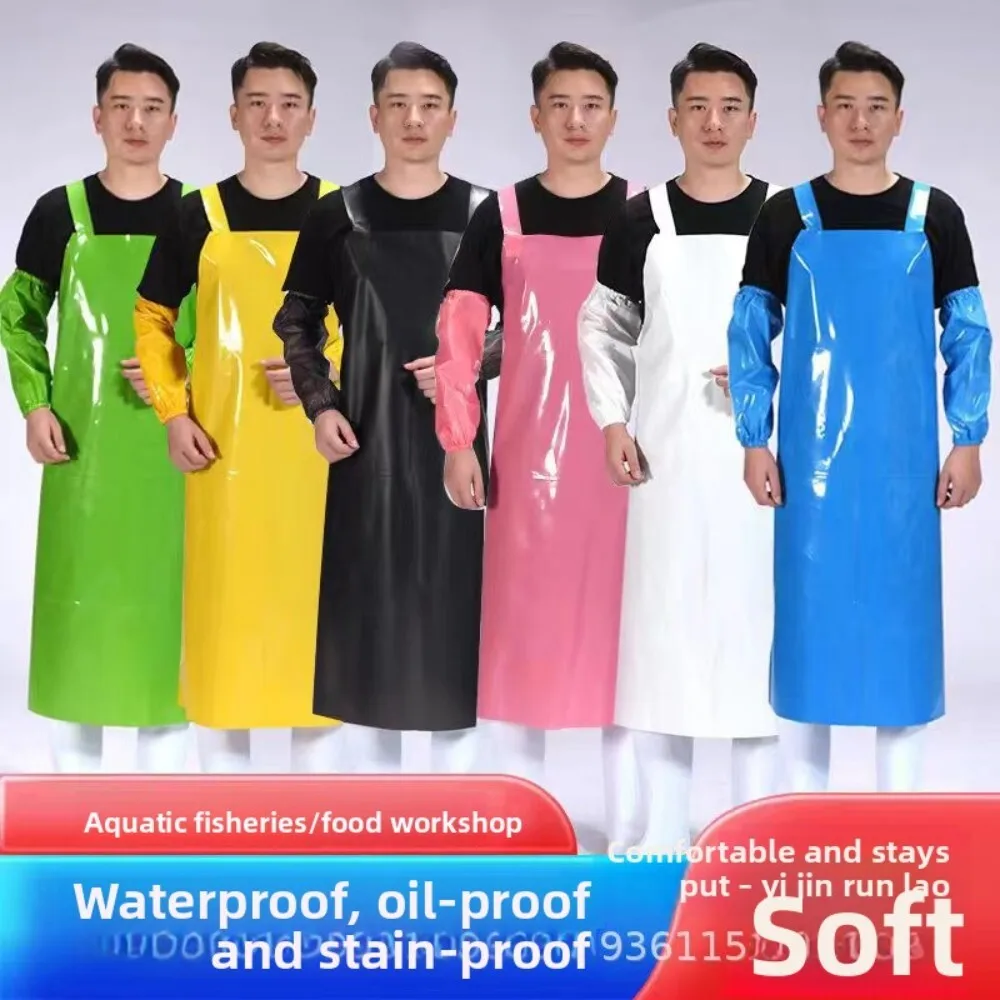 

Waterproof and Oil Resistant TPU Plastic Apron for Kitchen Cooking Food Processing Factory Work Reusable No Wash Protection Wear