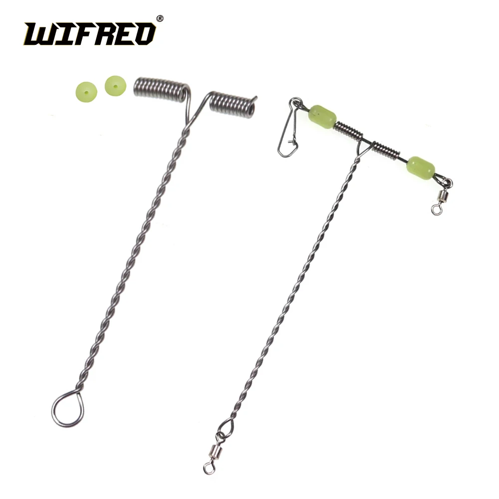 WIFREO 100pcs Ocean Fishing Balance Rigs T Shape Fish Rig Wire Arms with Beads Branch Balance Fishing Tackle Accessories 5-15CM